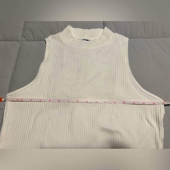 Three ribbed mock neck tank tops - white, black and light blue - Picture 5 of 5